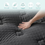 Hansleep Queen Mattress Topper Viscose Derived from Bamboo, Memory Foam Pillow Top Mattress Topper Queen with Deep Pocket, Breathable Mattress Pad for Back Pain Relief, 60" x80", Charcoal Grey