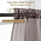 Chyhomenyc Chocolate Brown Sheer Curtains 30 inch Length 2 Panels, Light Filtering Voile Rod Pocket Short Window Curtians for Bathroom Living Room Farmhouse Small Windows, 42Wx30L inches