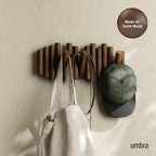 Umbra Picket Rail Hook Coat Rack, Aged Walnut