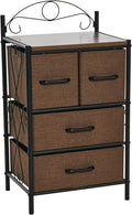 Household Essentials Victorian Style 4-Drawer Storage Organizer Unit, Black and Brown