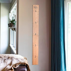Headwaters Studio Wooden Growth Chart – Kids Height Chart, Wall Measurement for Kids, Height Chart for Wall, Growth Ruler for Children – Natural with Black Numerals - “Love Grows Here” (63" x 6.7")