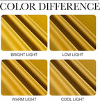 NICETOWN Gold Blackout Cafe Faux Silk Curtains for Small Windows, 42" Wide by 84" Long, 2 Panels, Grommet Privacy Blackout Satin Drapes for Home Decoration
