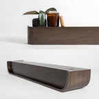 Kazai. Wall-Mounted Coat Rack 'Toke' - Modern Design Coat Rack with Hidden Wall Hooks - Solid Wood Veneer Panel Coat Hanger - Oak, Dark