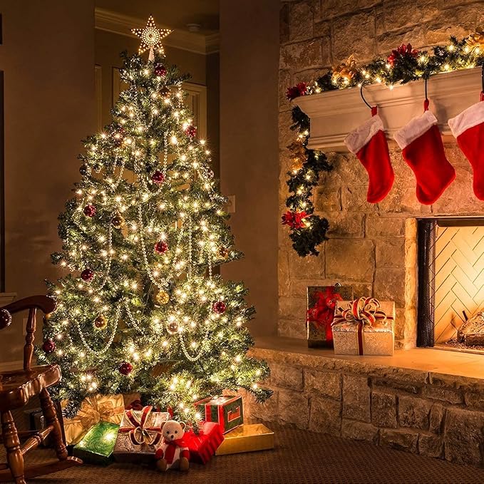 Christmas Lights Clear White 70 Count Incandescent Light UL Certified Connectable Christmas Tree Lights with White Wires for Indoor Outdoor Xmas, Wedding, Holiday, Party, Home Decorations