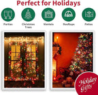 LAMPHOME Super-Bright Extendable Multi Christmas Lights Decoration 100Lights 19.6ft UL Certified Mini Bulb String Lights Set for Outdoor Christmas Tree Garden Holiday Party Patio Wedding Garland Decor