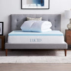 LUCID 4 Inch Down Alternative and Gel Memory Foam Mattress Topper - Three Toppers In One - Full , White