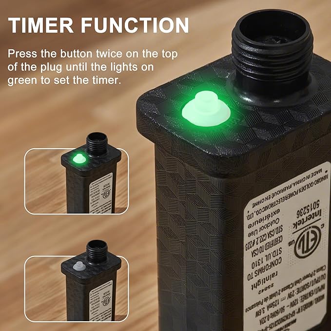 RPGT Christmas Light 500 LEDs 172ft Green Cable Wire Fairy String Outdoor Twinkle Lights Plug in 12 Modes for Xmas Party, Garden, Wedding, Home Decoration (Warm White)