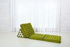 Leewadee Comfortable Japanese Floor Mattress - Thai Floor Bed with Triangle Cushion - Futon Mattress - XL Extra Long Thai Massage Mat, 89 x 20 inches, Green, Kapok Filling