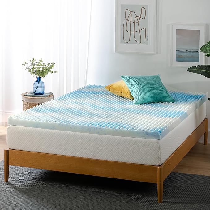 ZINUS 3 Inch Swirl Gel Cooling Memory Foam Mattress Topper, Smaller, More Convenient WonderBox Packaging, Cooling, Airflow Design, CertiPUR-US Certified, Twin