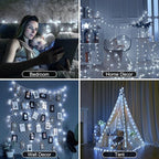 Brightown Star String Lights Battery Operated - 17 ft 50 LED Star Fairy String Lights with Remote and Timer, 8 Modes Waterproof for Bedroom Tent Loft Bed Patio Party Wedding Decor, White