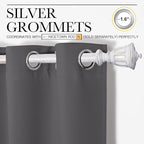 NICETOWN Bedroom Curtains Blackout Drapery Panels, Three Pass Microfiber Thermal Insulated Solid Ring Top Blackout Window Curtains/Drapes (Two Panels, 42 x 50 inches, Gray)