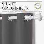 NICETOWN Bedroom Curtains Blackout Drapery Panels, Three Pass Microfiber Thermal Insulated Solid Ring Top Blackout Window Curtains/Drapes (Two Panels, 42 x 48 inches, Gray)