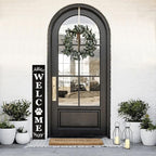 Perfnique Modern Farmhouse Lantern Decor, 15'' 13'' Set of 2 Black Metal Lantern, 2 LED 6hr Timer Flameless Candles ＆ Remote Timer, Lanterns Decorative for Outdoor, Home, Indoor, Patio, Christmas
