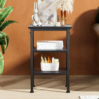 VECELO Modern Nightstands X-Design Side End Table Night Stand with Storage Shelf for Bedroom,Living Room,Set of 2 (Black A2)
