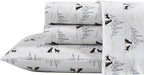 Eddie Bauer - Twin Sheets, Cotton Flannel Bedding Set, Brushed For Extra Softness, Cozy Home Decor (Dog Friends White, Twin)