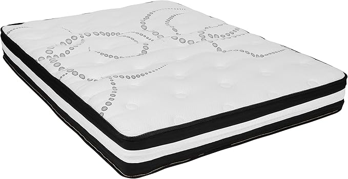 Flash Furniture Capri Comfortable Sleep 10" Hybrid Pocket Spring and Foam Mattress in a Box, Foam Pocket Spring Hybrid Mattress, Pressure Relief, Full