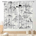 Vintage Nautical Curtains, Marine Coastal Sailboat Compass Anchor Ocean Beach Old Pirate Map Retro Window Drapery Treatments for Bedroom Living Room Kitchen Bathroom 2 Panels, 84"x63" Inch
