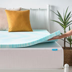 Linenspa 2 Inch Gel Swirl Memory Foam Mattress Topper – Cooling Gel Infused – Pressure Relieving Bed Topper - Mattress Pad – CertiPUR Certified - Twin XL Size