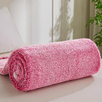 Exclusivo Mezcla Plush Fuzzy Fleece Throw Blanket Extra Large, Super Soft, Fluffy and Warm Blankets for Couch, Bed, Suitable for All Seasons (50x70 Inches, Mixed Hot Pink)