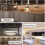 MYPLUS Under Cabinet Lighting Kit, 32.8 Ft Dimmable Led Strip Lights with 600 LEDs,12V, Low Power Safety Adapter, Flexible Tape Light for Kitchen Cabinet,Bedroom,Counter,Shelf (Warm White-3000k)