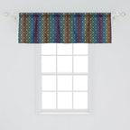 Ambesonne Dog Lover Window Valance, Paw Print Pattern Diamond Shaped Rhombus Shapes Design Geometric Arrangement, Curtain Valance for Kitchen Bedroom Decor with Rod Pocket, 42" x 18", Petrol Blue