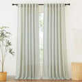 RYB HOME Green Linen Curtains Extra 70 inches Widith, Light Filtering Privacy Assured Machine Washable Vintage for Bedroom Kids Room Bathroom, W 70 x L 84 inch, 2 Pcs, Sage Green