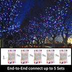 LAMPHOME 31.9FT 150-Count Red White and Blue Mini Lights,4th of July Patriotic String Light White Wire, Independence Day Lights for Indoor Outdoor Christmas Party Decor,Red White Blue