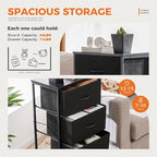 Sweetcrispy Dresser for Bedroom with 4 Drawers, Storage Drawers, Skinny Fabric Storage Tower, Tower Organizer Unit, Chest of Drawers with Wooden Top for Closet, Living Room, Entryway