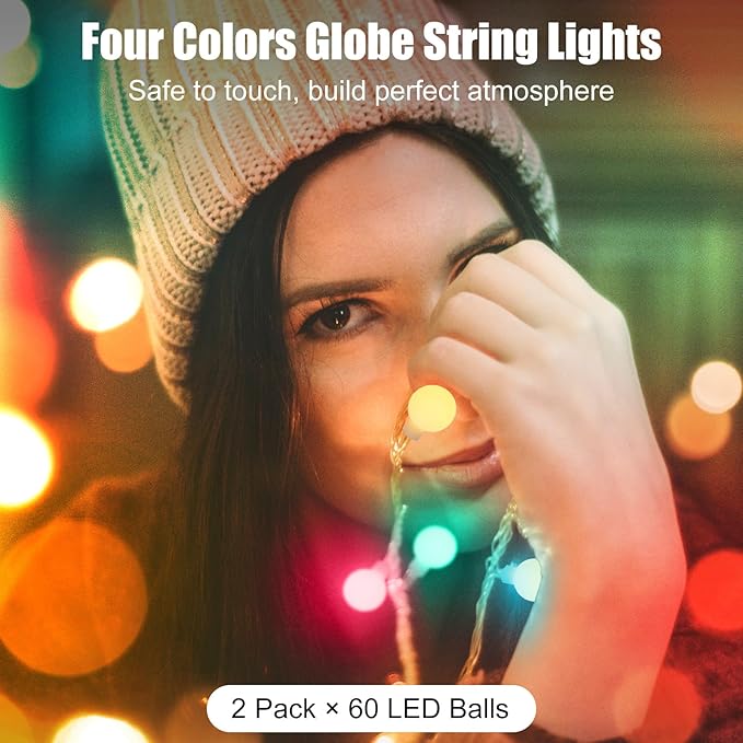 Minetom Battery Operated Christmas Lights 2Pack, 120LED Fairy Lights with Remote & 8 Modes, Waterproof String Lights for Outdoor Indoor, Christmas Tree, Bedroom Decor (Multicolor)