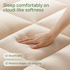 Ultra Soft Twin Size Mattress Topper - Viscose Made from Bamboo Pillow Top Mattress Pad for Back Pain Relief - Naturally Cooling for Hot Sleepers, Beige