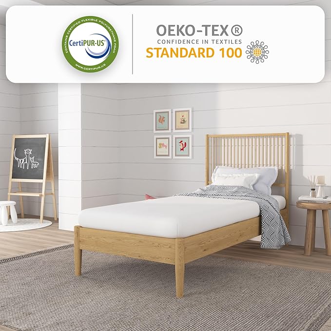 NapQueen 5 Inch Twin Memory Foam Mattress, Medium Feel, CertiPUR-US Certified, Bed in a Box, Breathable Soft Fabric Cover, White
