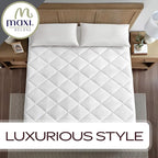 MAXI Full XL Mattress Pad - Luxurious Cotton Sateen Mattress Protector - Soft, Comfortable, and Breatheable Mattress Cover - Mattress Pad Protects Mattress from Dust, Dirt, Spills, and Stains.