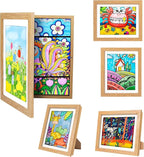 Kids Artwork Frames Changeable - Kids Art Frame,Kids Art Frames Front Opening Holds 150,Children Art Projects Kids Art Frames,8.5x11 Black Picture Frame for Display Kid Art work,With Storage