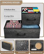 Sorbus Dresser with 8 Faux Wood Drawers - Chest Organizer Unit with Steel Frame Wood Top & Handle Easy Pull Fabric Bins for Clothes - Large Storage Furniture for Bedroom Hallway, Living Room & Closet