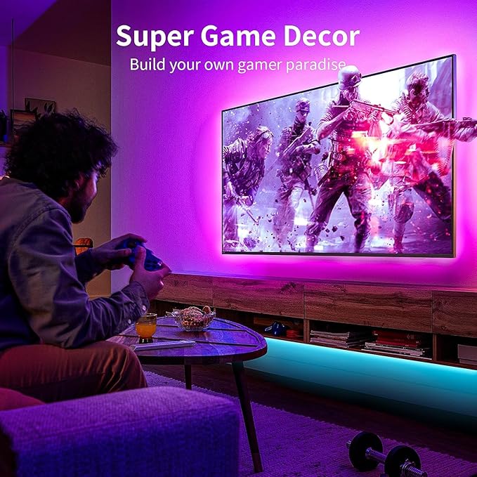 KSIPZE LED Lights for TV, 16.5ft TV led Backlight for 45-75 Inch TVs RGB TV Backlight Behind Music Sync Bluetooth APP & Button Control TV LED Strip Lights USB Powered for Bedroom/Gaming