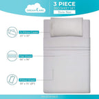 DREAMCARE Twin Sheets - 3pcs Cooling Sheets – up to 21” Extra Deep Pocket Twin Bed Sheets - Twin Sheet Set - Bed Sheets Twin with Side Pocket - L Gray