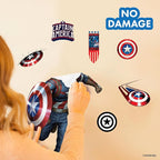 Wall Palz Marvel Captain America Wall Decals - 24" Avengers Removable Vinyl Stickers for Kids Bedroom Playroom Bathroom - Peel and Stick Room Décor