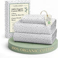 LANE LINEN 100% Organic Cotton Sustainaly Produced Twin XL Bed Sheets, Okeo Tex Certified Printed Cotton Sheets, Luxury Hotel Percale Soft & Comfy Comes in Variety of Colors & Prints- Haze Grey