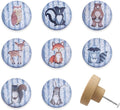 Set of 8 1.8" Wooden Safari Animals Nursery Cabinet Kids Room Door Dresser Drawer Knobs and Handle Pulls
