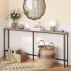 70.9'' Console Table with Power Outlet, Narrow Sofa Table, Industrial Entryway Table with USB Ports, Behind Couch for Entryway, Hallway, Foyer, Living Room, Greige CTHG18E01Z1