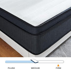 Molblly Queen Mattress14 Inch Hybrid Mattress in a Box with Gel Memory Foam, Individually Wrapped Pocket Coils Innerspring, Pressure-Relieving and Supportive, Non-Fiberglass,Queen Size