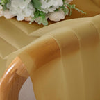 OVZME Gold Sheer Curtains 90 Inches Long 2 Panels - Soft Light Filtering Window Sheer Panels for Living Room/Bedroom, Top Dual Rod Pocket, 1 Pair, Each 42Wx90L Inches