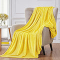 Walensee Fleece Blanket Plush Throw Fuzzy Lightweight (Throw Size 50x60 Bright Yellow) Super Soft Microfiber Flannel Blankets for Couch, Bed, Sofa Ultra Luxurious Warm and Cozy for All Seasons