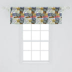 Ambesonne Vintage Window Valance, Original Retro Style License Plates Personalized Creative Travel Vacation, Curtain Valance for Kitchen Bedroom Decor with Rod Pocket, 42" x 18", Green Blue Yellow