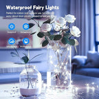 Minetom Fairy Lights with Remote, 66 Feet 200 Led Firefly String Lights Plug in for Bedroom Home Wall Ceiling Christmas Tree Wreath Craft Wedding Party Indoor Outdoor Decoration, Pure White