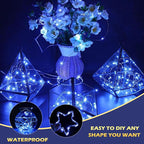 Ehome Fairy Lights, USB Operated Fairy Light Plug in 66ft 200 Led Waterproof String Lights Copper Wire Decorative String Light for Bedroom Indoor Christmas Wedding Party Patio Window (Blue)