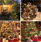 FUNPENY Christmas Lights, 30FT 150 Incandescent Mini Clear String Lights, Warm White With Green Wire for Indoor Outdoor Tree Xmas Party Holiday Home Decorations
