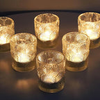 Woho 12Pcs Clear Votive Candle Holders Glass, Glass Tealight Candle Holder for Table Centerpiece, Vintage Tea Lights Candle Holder Decor for Wedding Table, Birthday Christmas Party