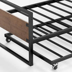 ZINUS Suzanne Bamboo and Metal Daybed with Trundle, Mattress Foundation with Steel Slat Support, Easy Assembly, Twin