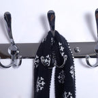 Dseap Coat Rack Wall Mount - 29.5” Long 8-Tri-Hooks Heavy Duty Coat Hanger Rail Wall Hooks for Hanging Coats Hats Clothing Clothes Purse Mudroom Entryway, Chromed
